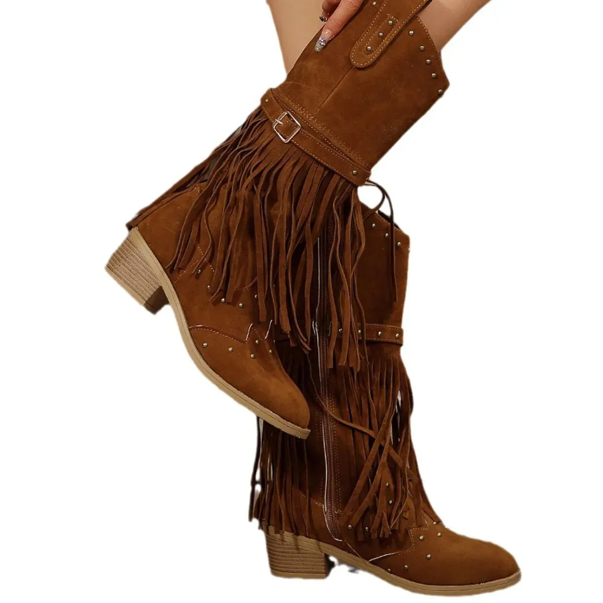 Whiskey Dust Fringe Point Toe Booties