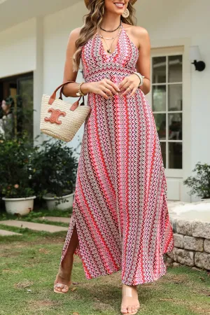 Wild Spirit Slit Halter Maxi Dress