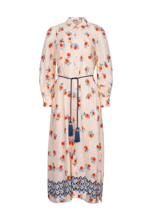 WILDER DRESS- WATERCOLOR FLORAL BORDER