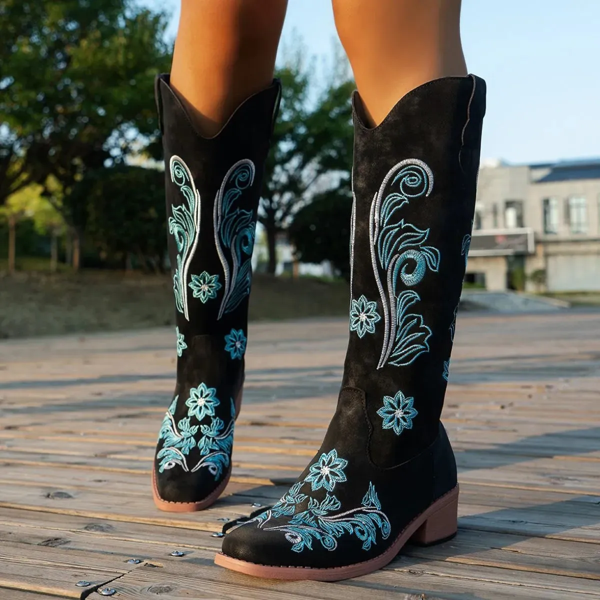 Wildflower Trail Embroidered Cowgirl Boots