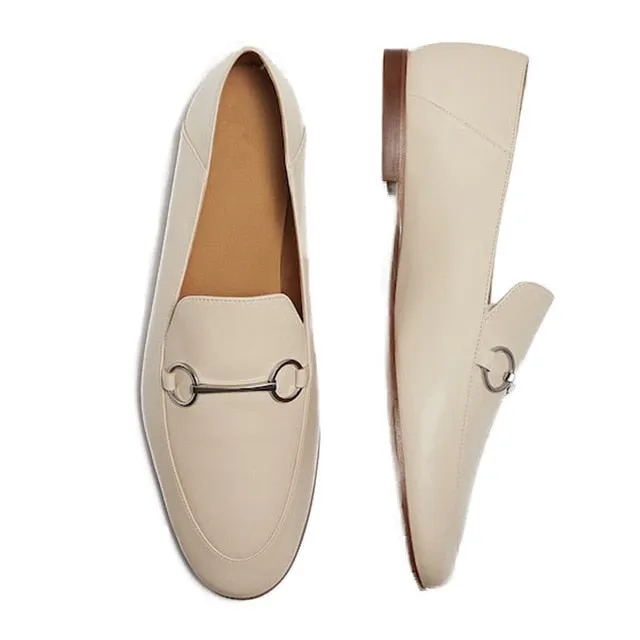 Withered 2020shoes women england style office lady simple solid genuine leather Sheepskin soft Lok shoes loafers shoes for women