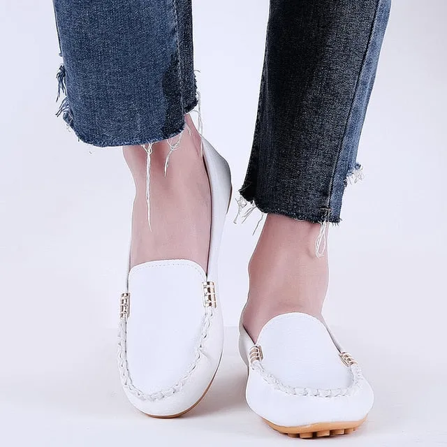 Women Casual Flat Shoes 2019 Spring Autumn Flat Loafer Women Shoes Slips Soft Round Toe Denim Flats Jeans Shoes Plus Size