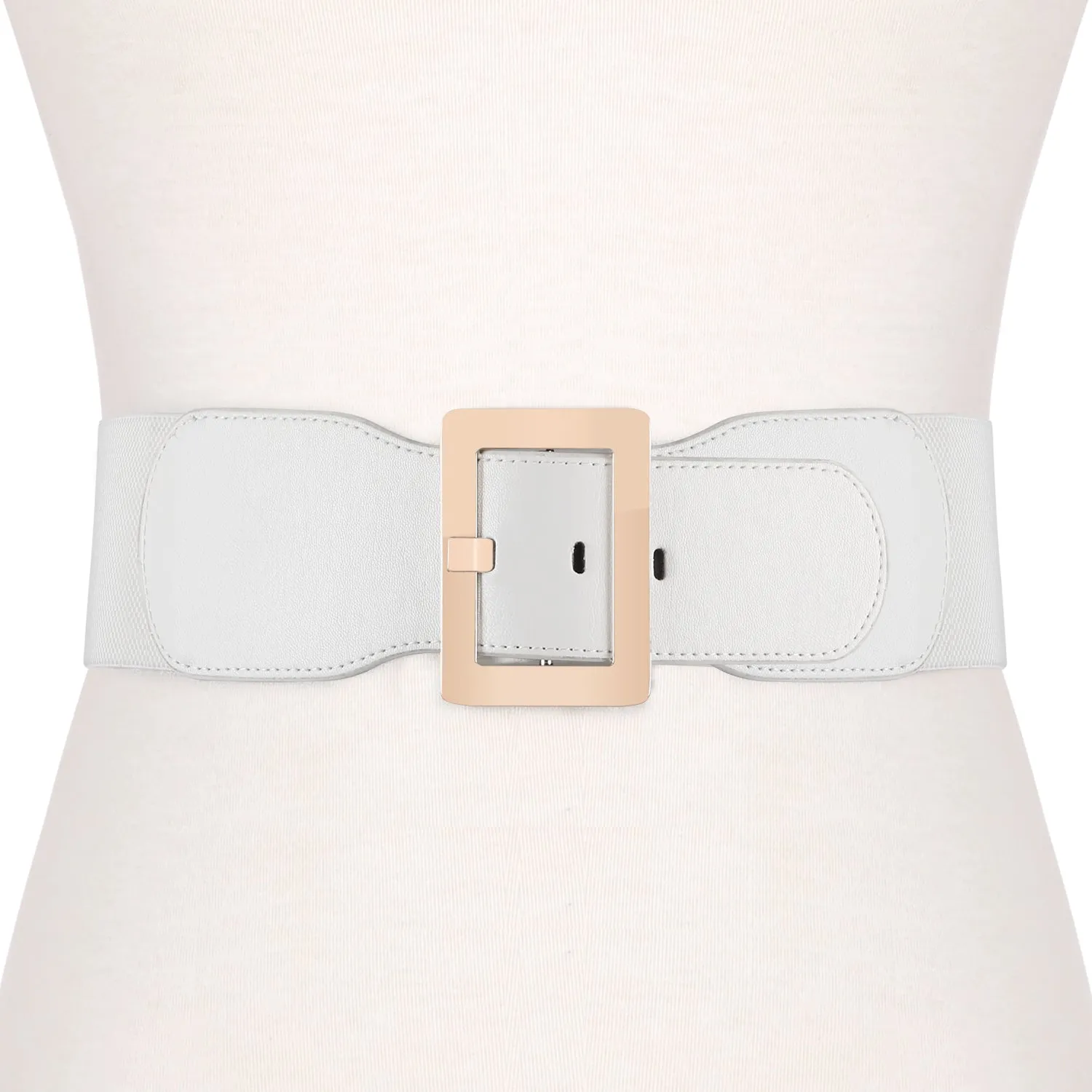 Women Dress Waist Cinch Belt Stretchy Elastic Vintage Belts For Dress With Metal Buckle In 7.5cm by JASGOOD