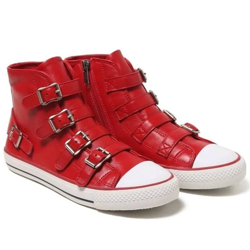 Women Genuine Sheepskin Leather Casual Flat Sneakers