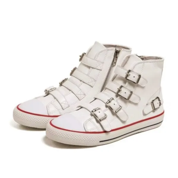 Women Genuine Sheepskin Leather Casual Flat Sneakers