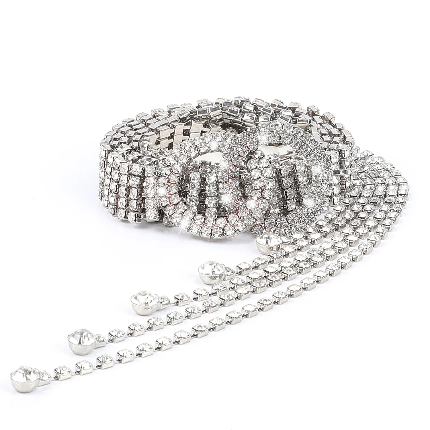 Women Halloween Rhinestone Belt Shiny Diamond Crystal Ladies Waist Belt for Jeans Dresses Silver Gold