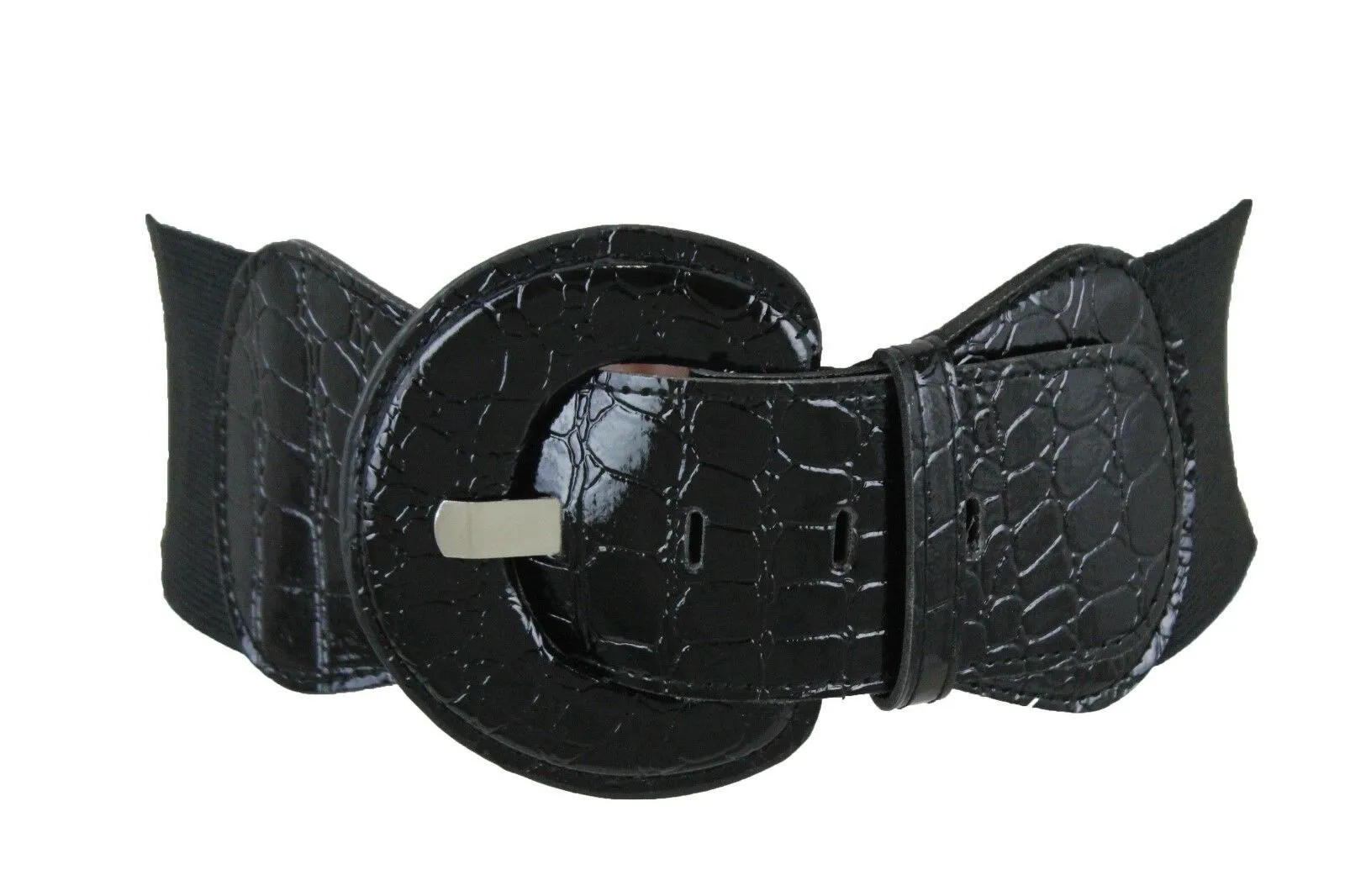 Women Hip High Waist Sexy Fashion Black Color Belt Big Round Buckle Size M L XL