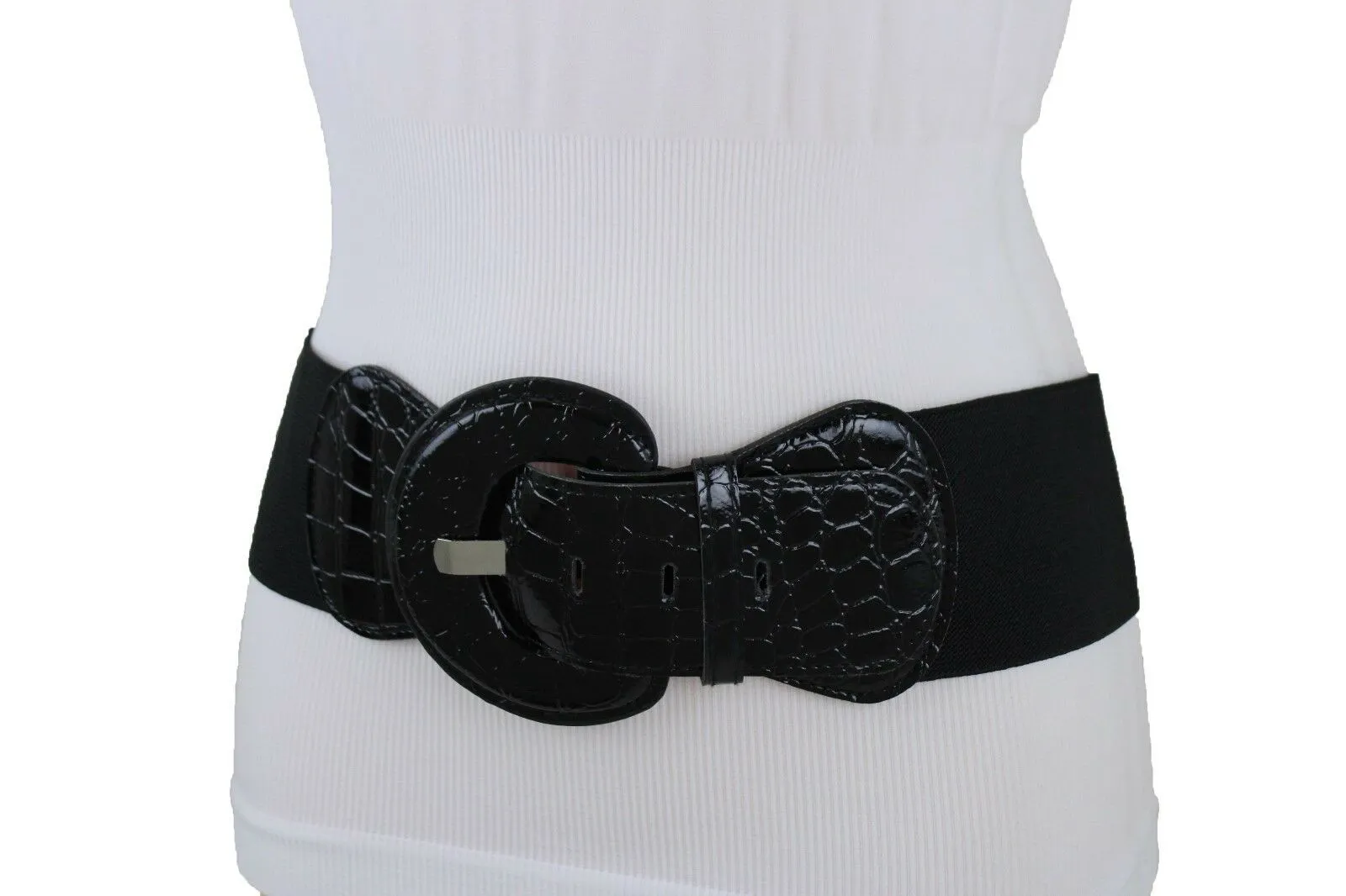 Women Hip High Waist Sexy Fashion Black Color Belt Big Round Buckle Size M L XL