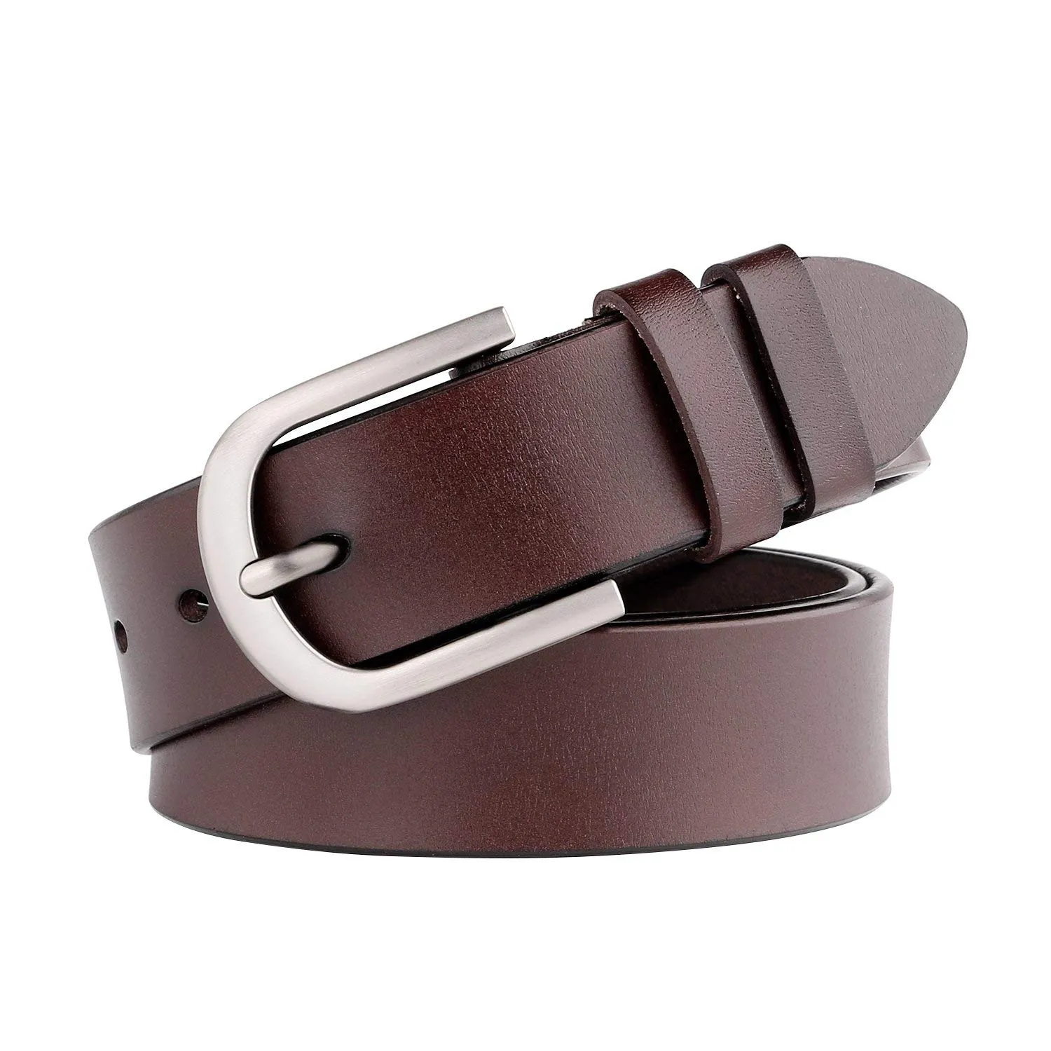 Women Leather Belt for Jeans Pants Dresses Black Ladies Waist Belt With Pin Buckle
