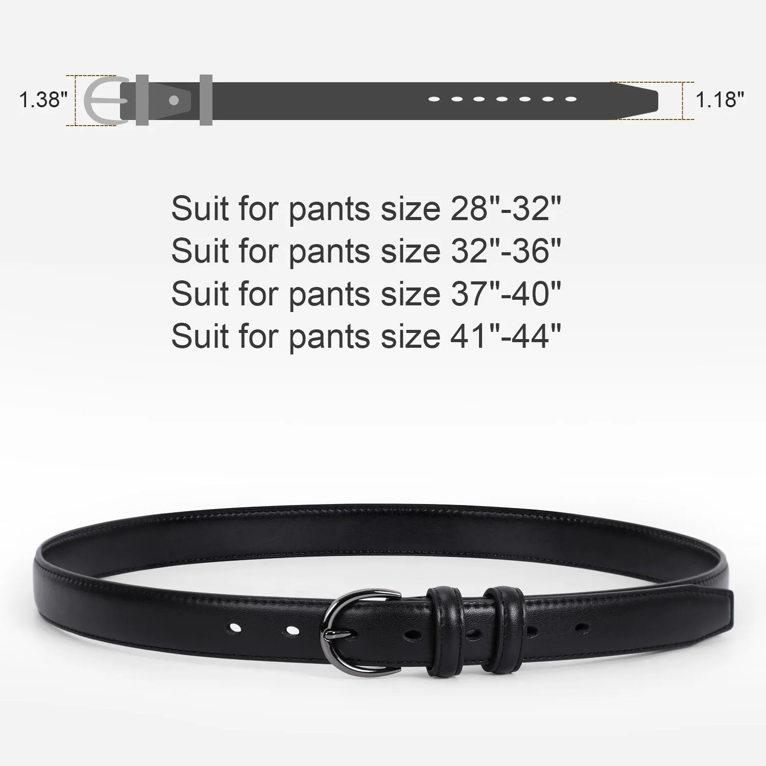 Women Leather Belt Skinny Dress Belt for Jeans Pants with Silver Buckle
