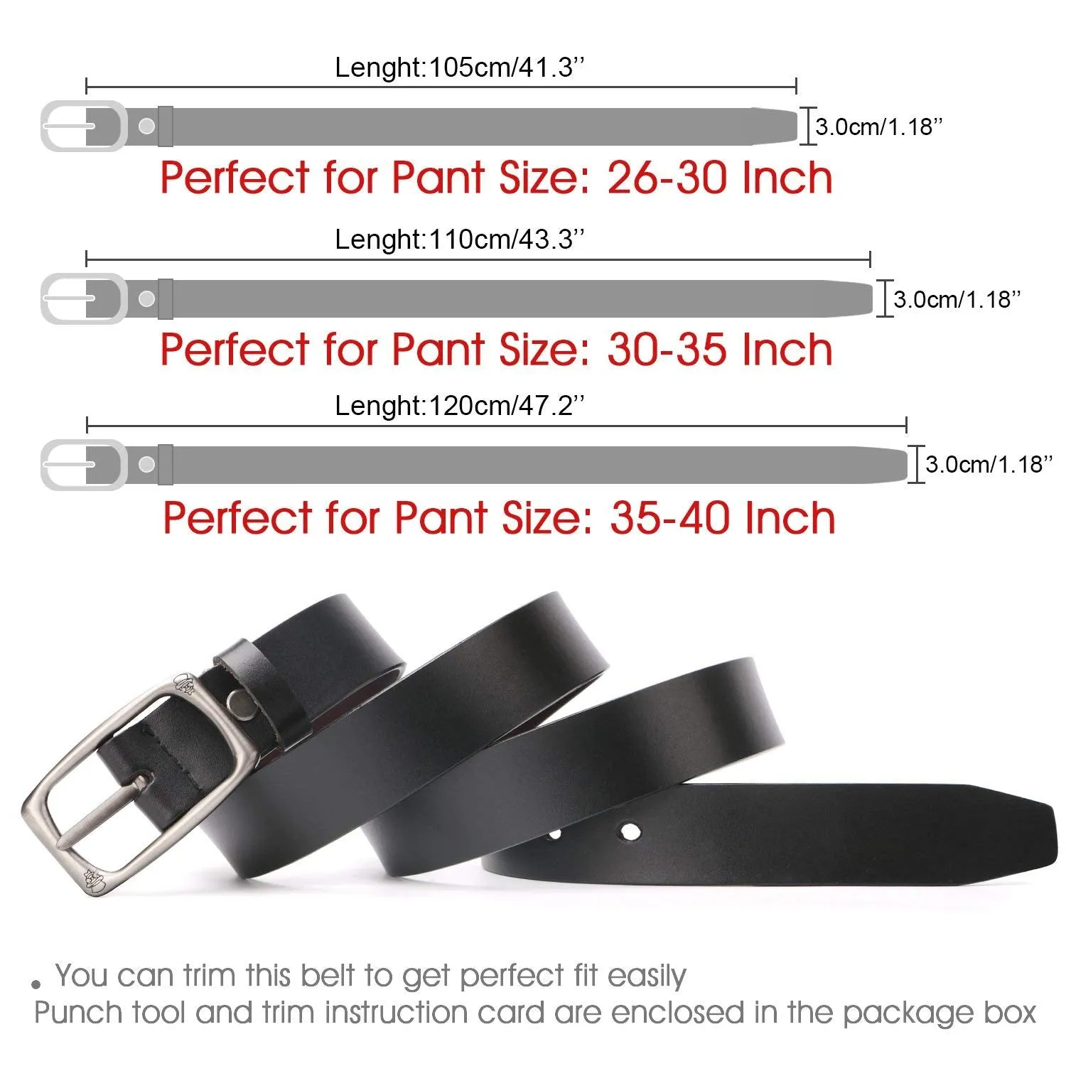 Women Leather Reversible Belt for Jeans Dress Pants Casual Ladies Belt for Girls with Solid Buckle By JASGOOD
