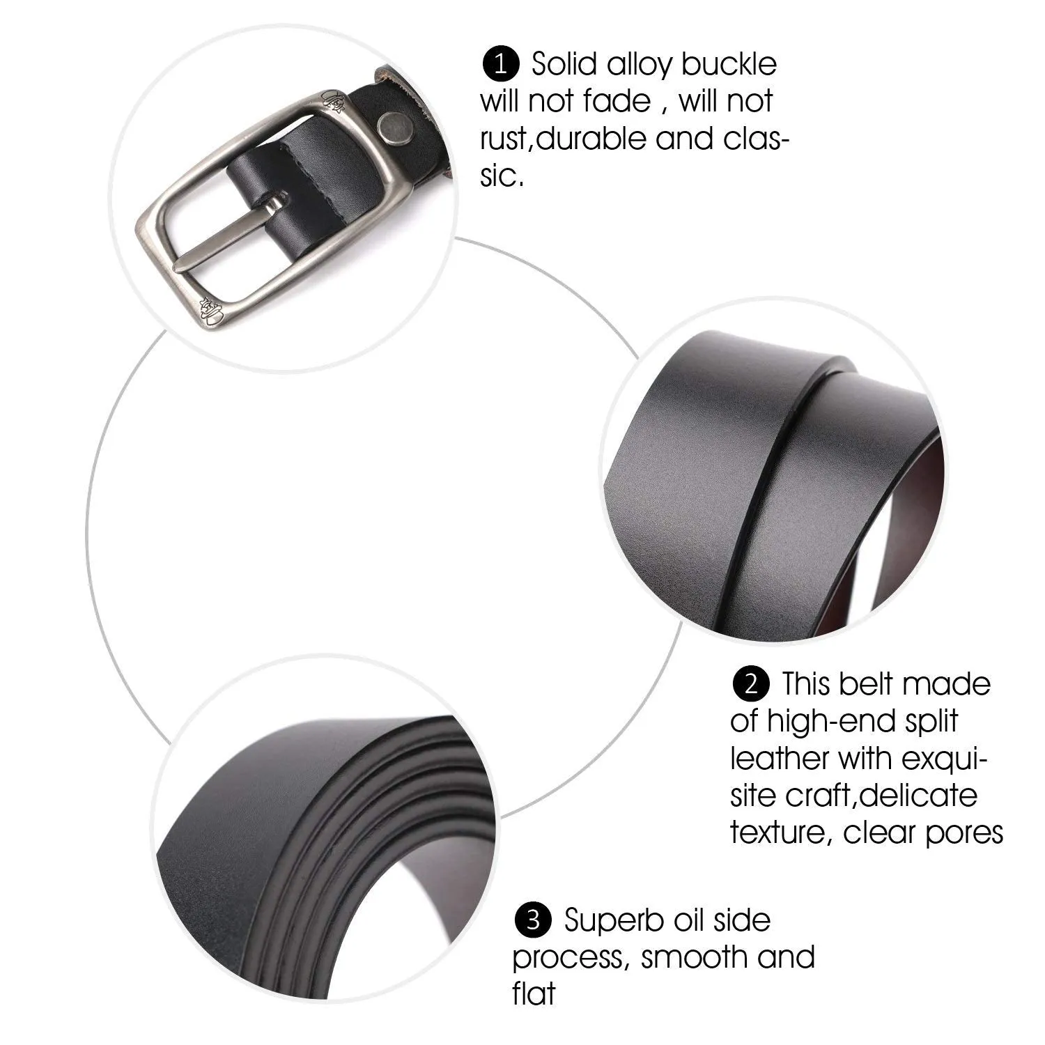 Women Leather Reversible Belt for Jeans Dress Pants Casual Ladies Belt for Girls with Solid Buckle By JASGOOD