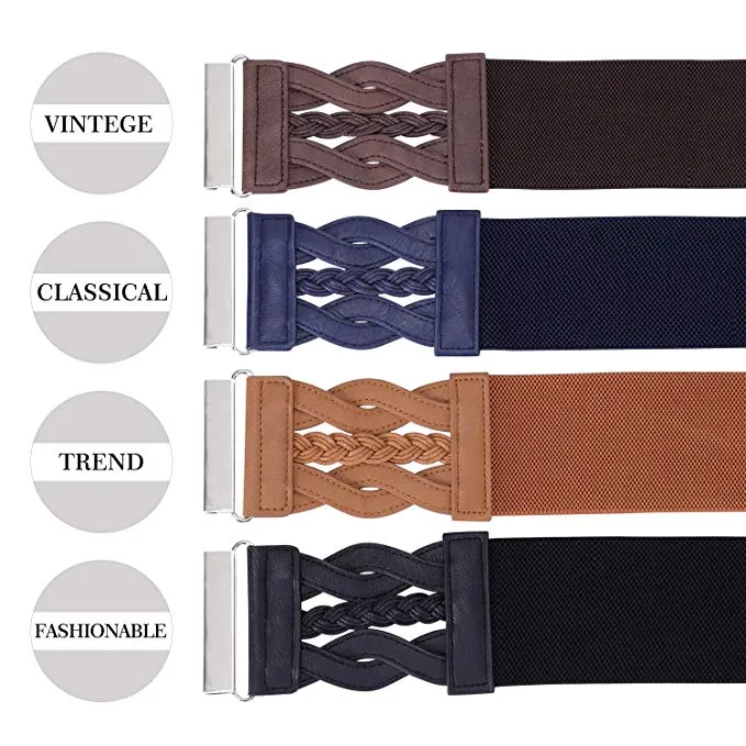 Women Plus Elastic Stretchy Retro Wide Waist Cinch Belt