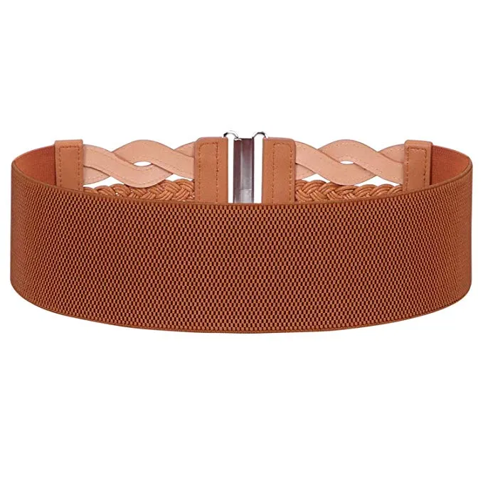 Women Plus Elastic Stretchy Retro Wide Waist Cinch Belt