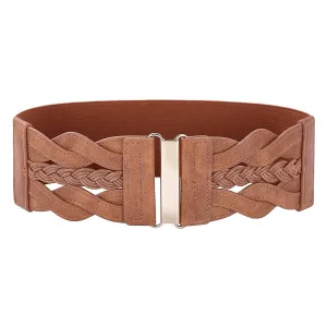 Women Plus Elastic Stretchy Retro Wide Waist Cinch Belt