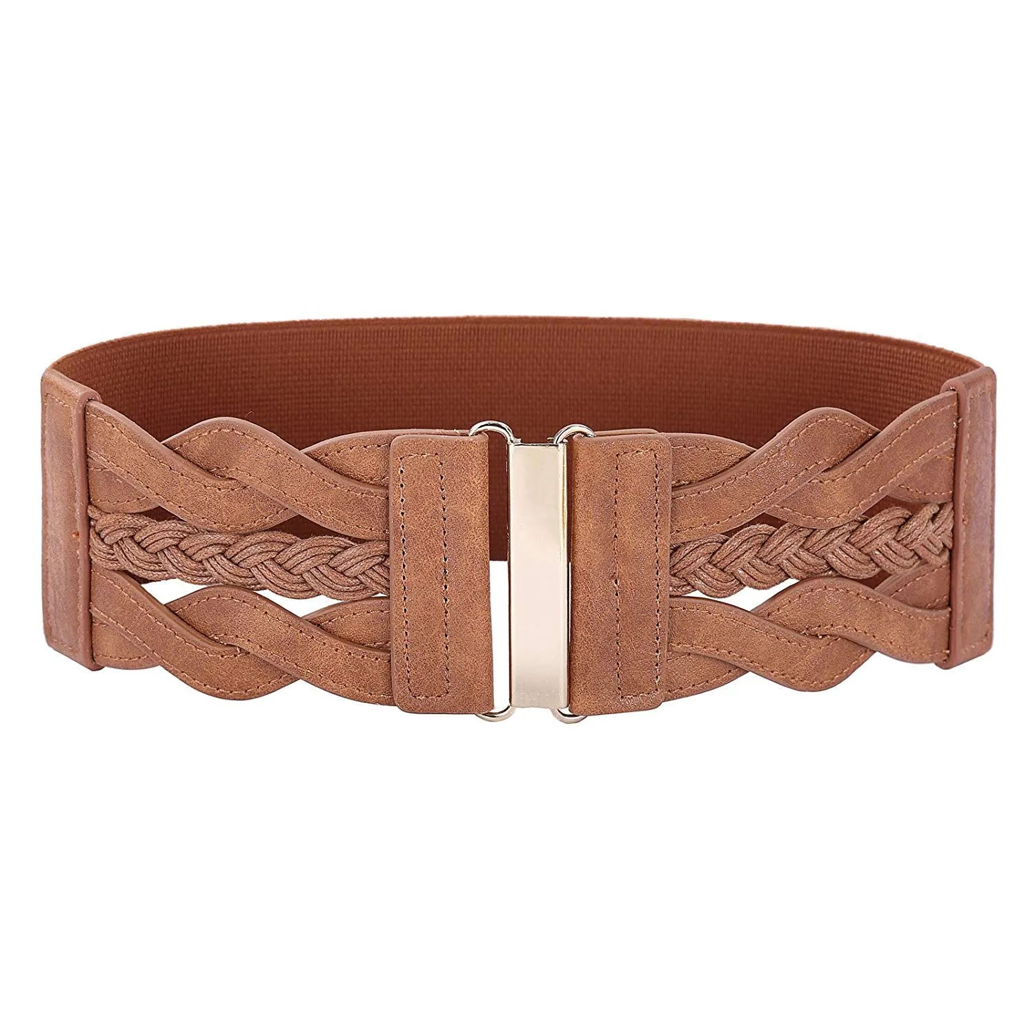 Women Plus Elastic Stretchy Retro Wide Waist Cinch Belt