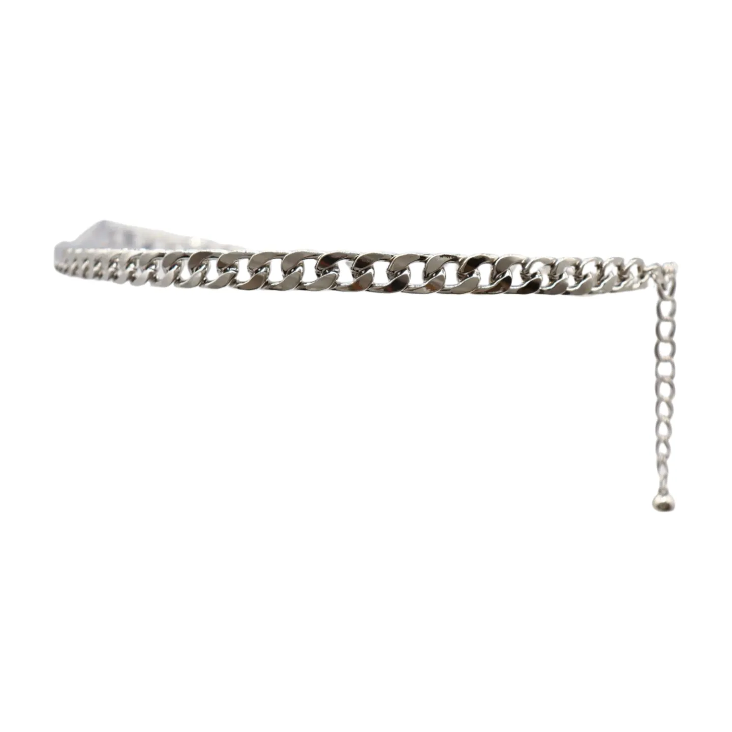 Women Silver Metal Chain Links Skinny Fashion Belt Size S M L