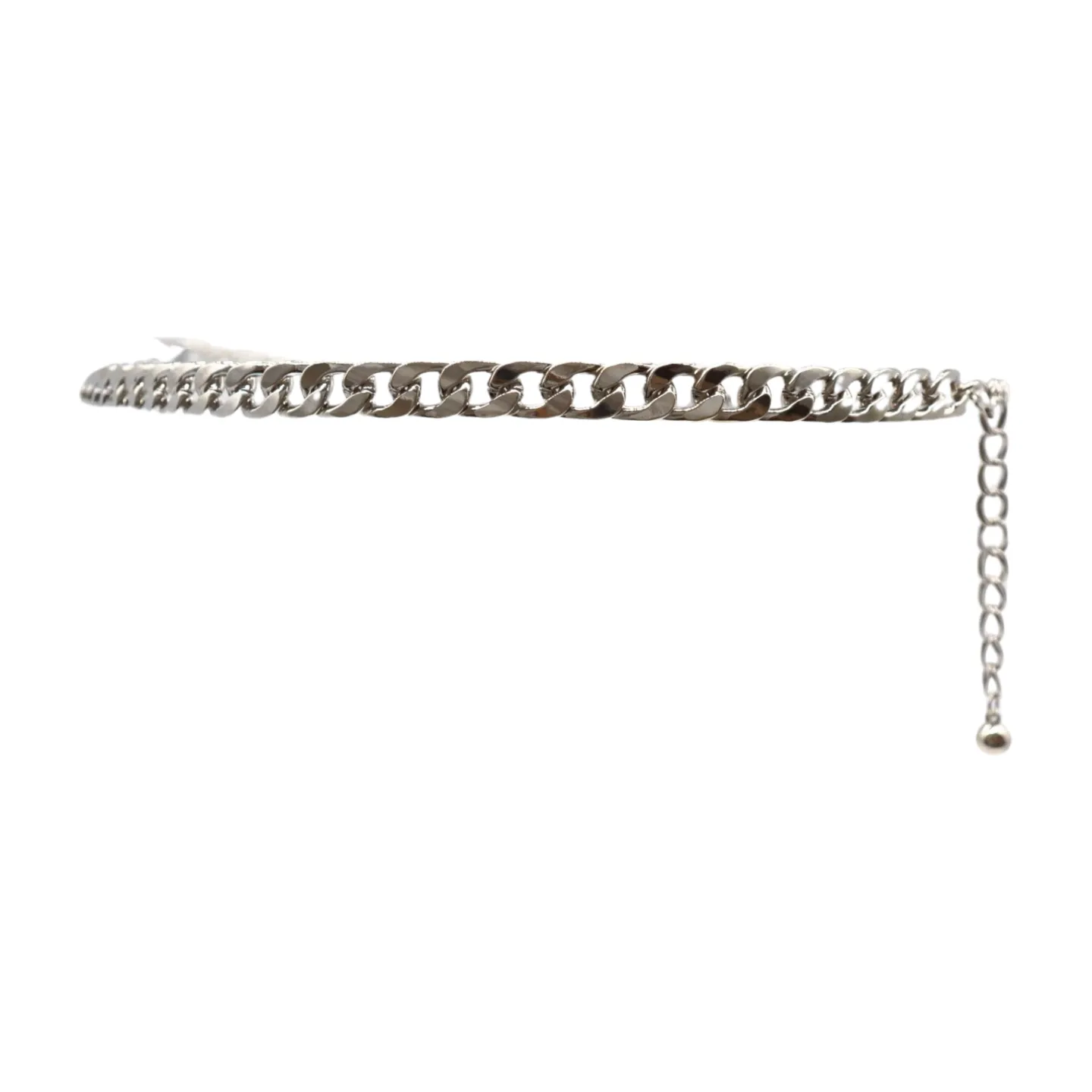 Women Silver Metal Chain Links Skinny Fashion Belt Size S M L