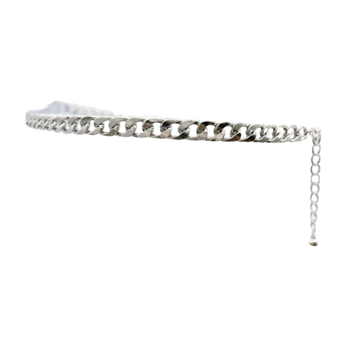 Women Silver Metal Chain Links Skinny Fashion Belt Size S M L