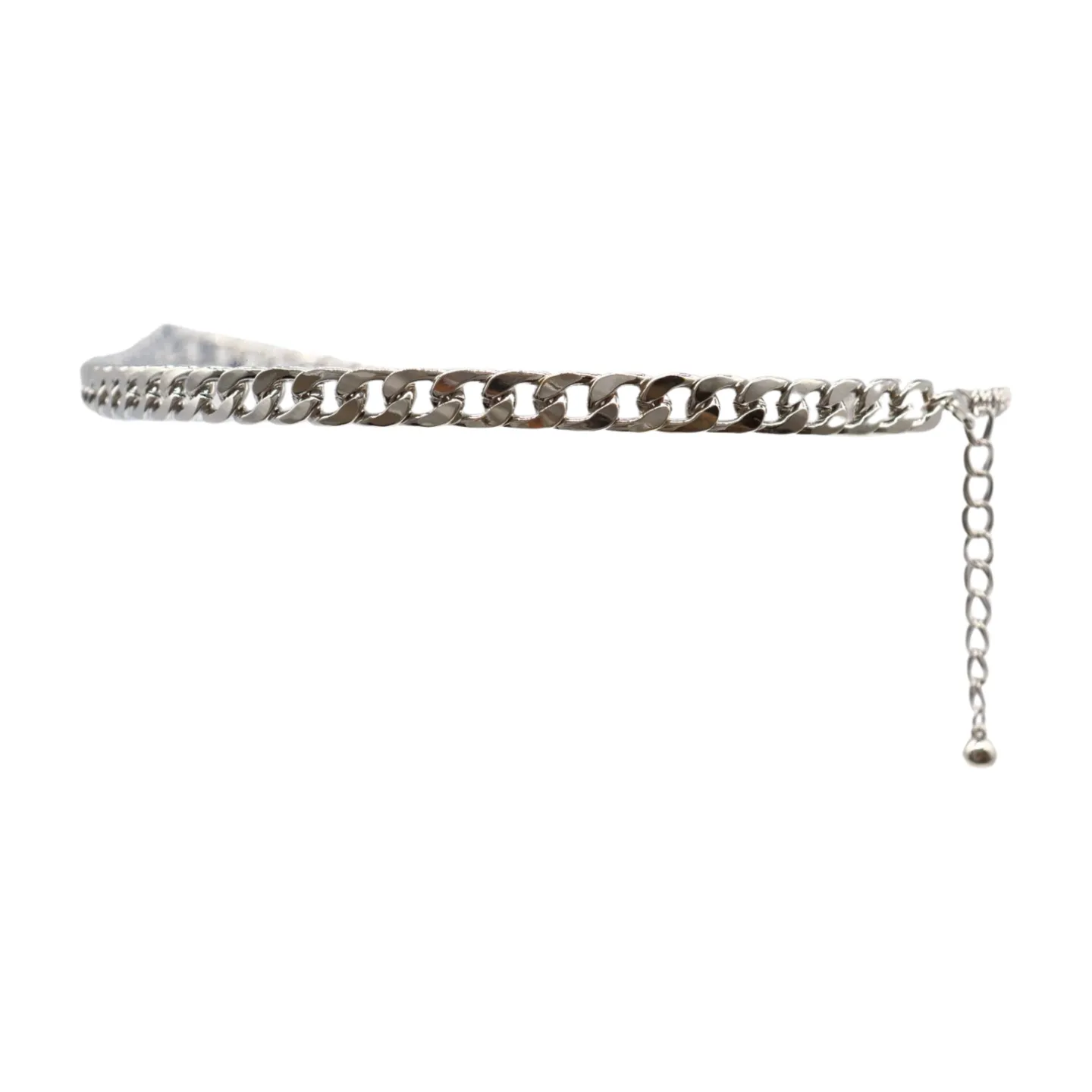 Women Silver Metal Chain Links Skinny Fashion Belt Size S M L
