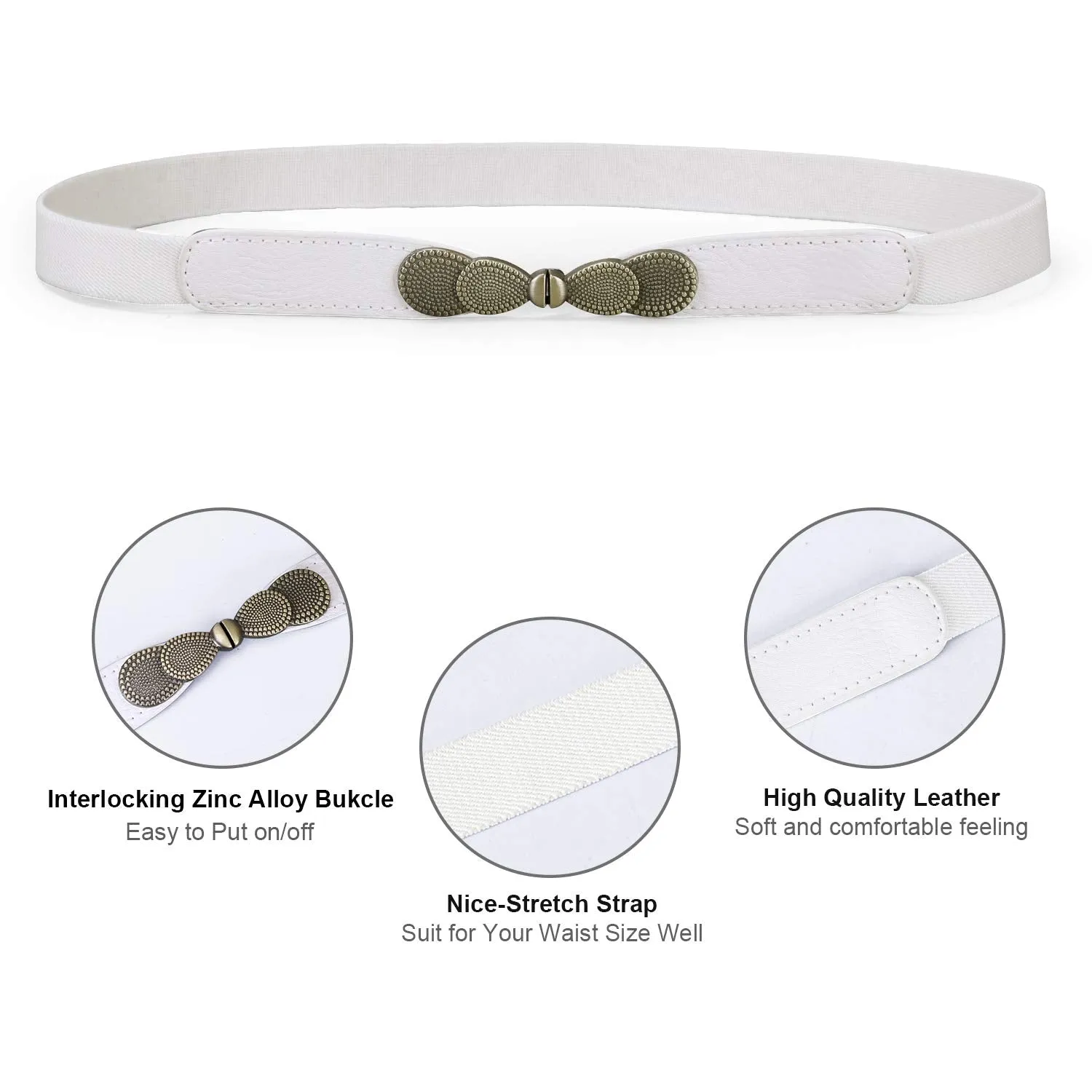 Women Skinny Elastic Stretch Belt for Dresses Retro Ladies Waist Vintage Thin Belt by JASGOOD