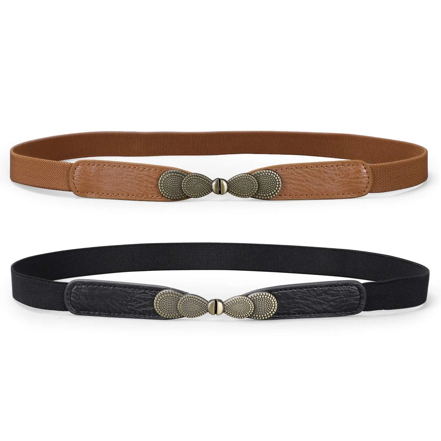 Women Skinny Elastic Stretch Belt for Dresses Retro Ladies Waist Vintage Thin Belt by JASGOOD