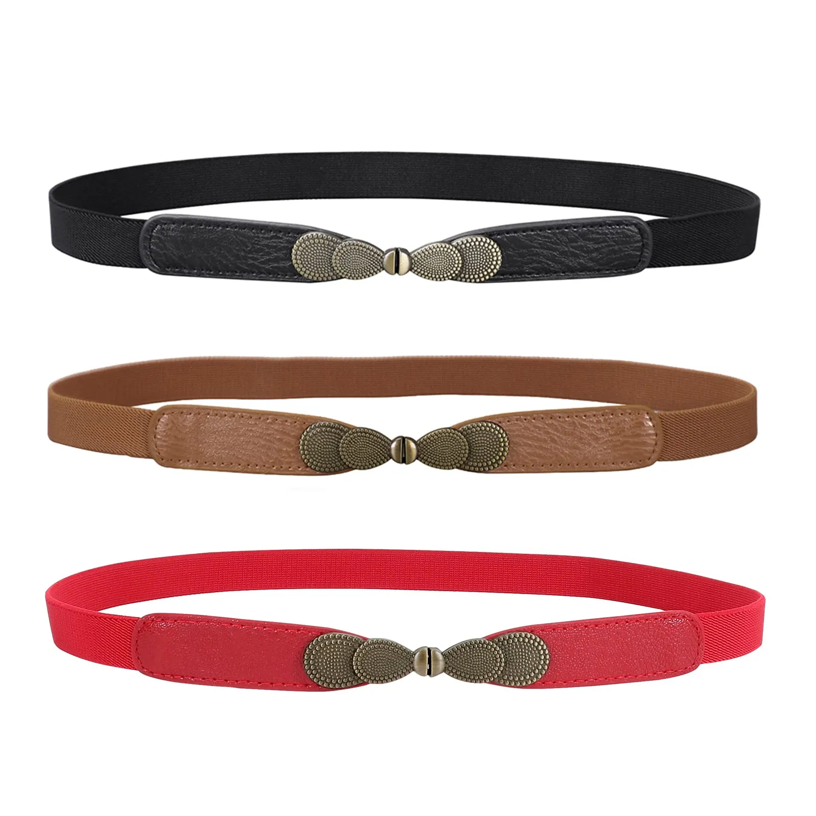 Women Skinny Elastic Stretch Belt for Dresses Retro Ladies Waist Vintage Thin Belt by JASGOOD