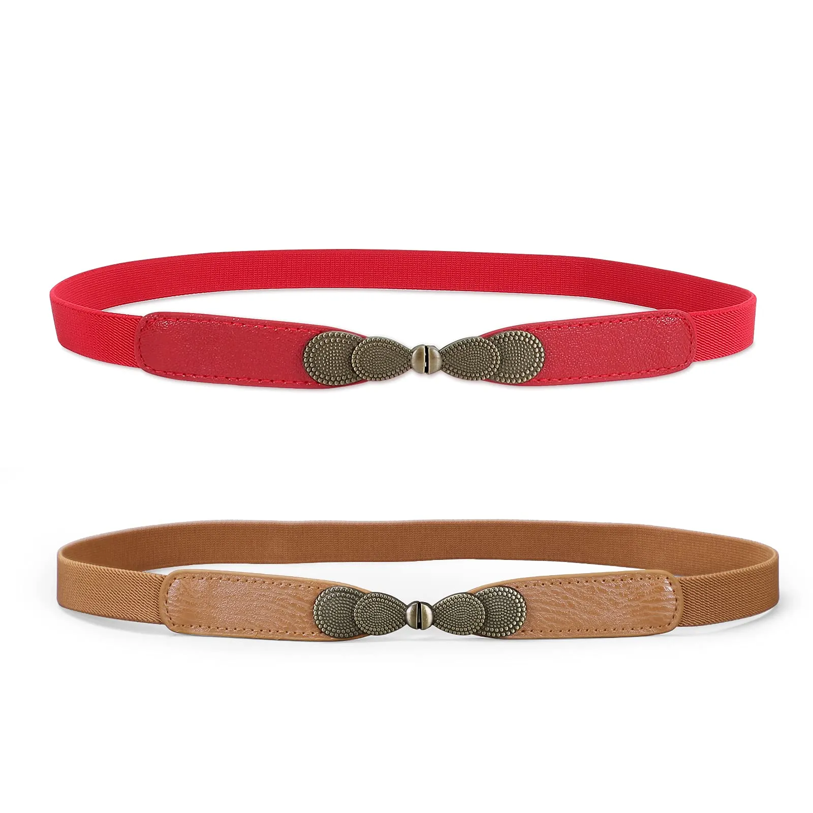 Women Skinny Elastic Stretch Belt for Dresses Retro Ladies Waist Vintage Thin Belt by JASGOOD
