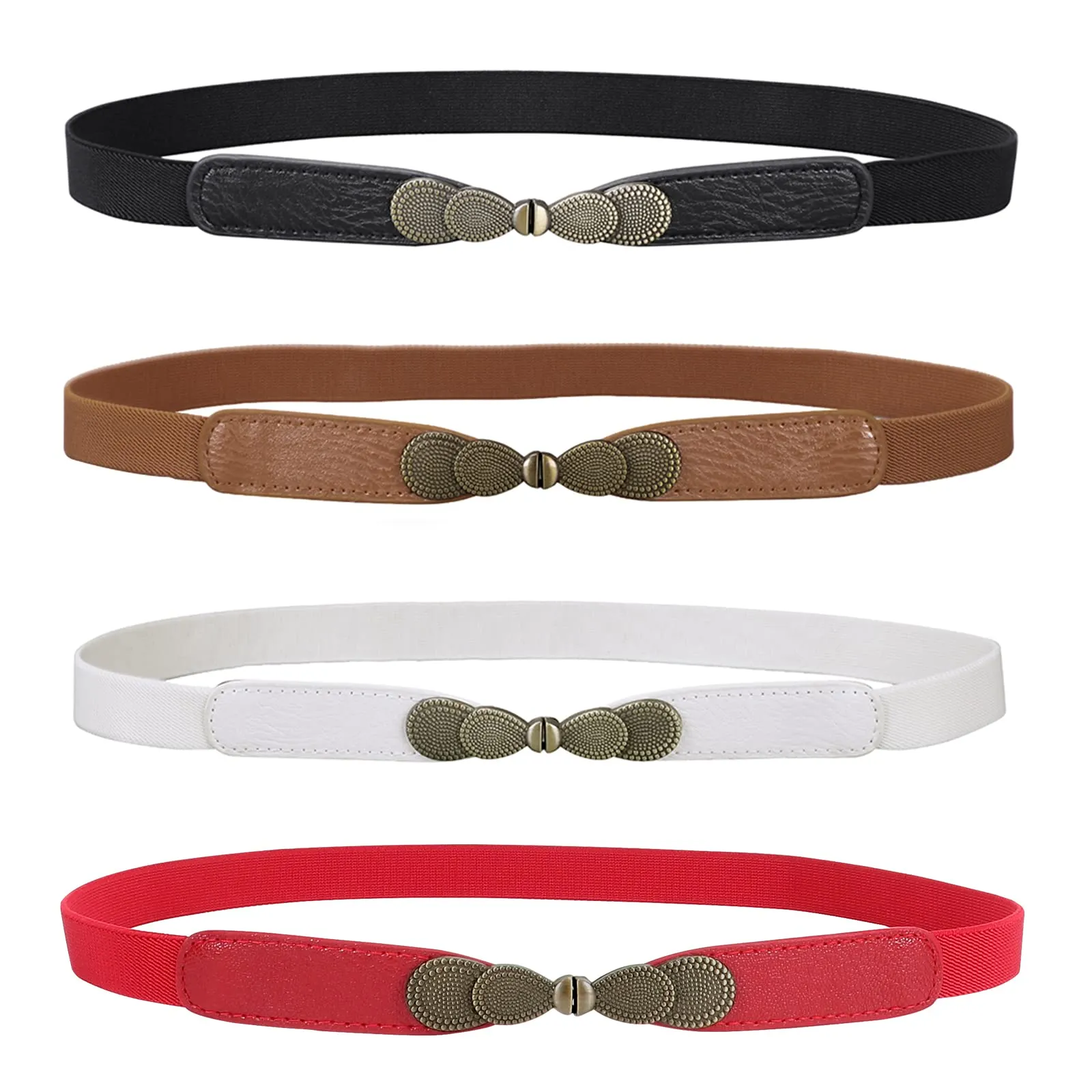 Women Skinny Elastic Stretch Belt for Dresses Retro Ladies Waist Vintage Thin Belt by JASGOOD
