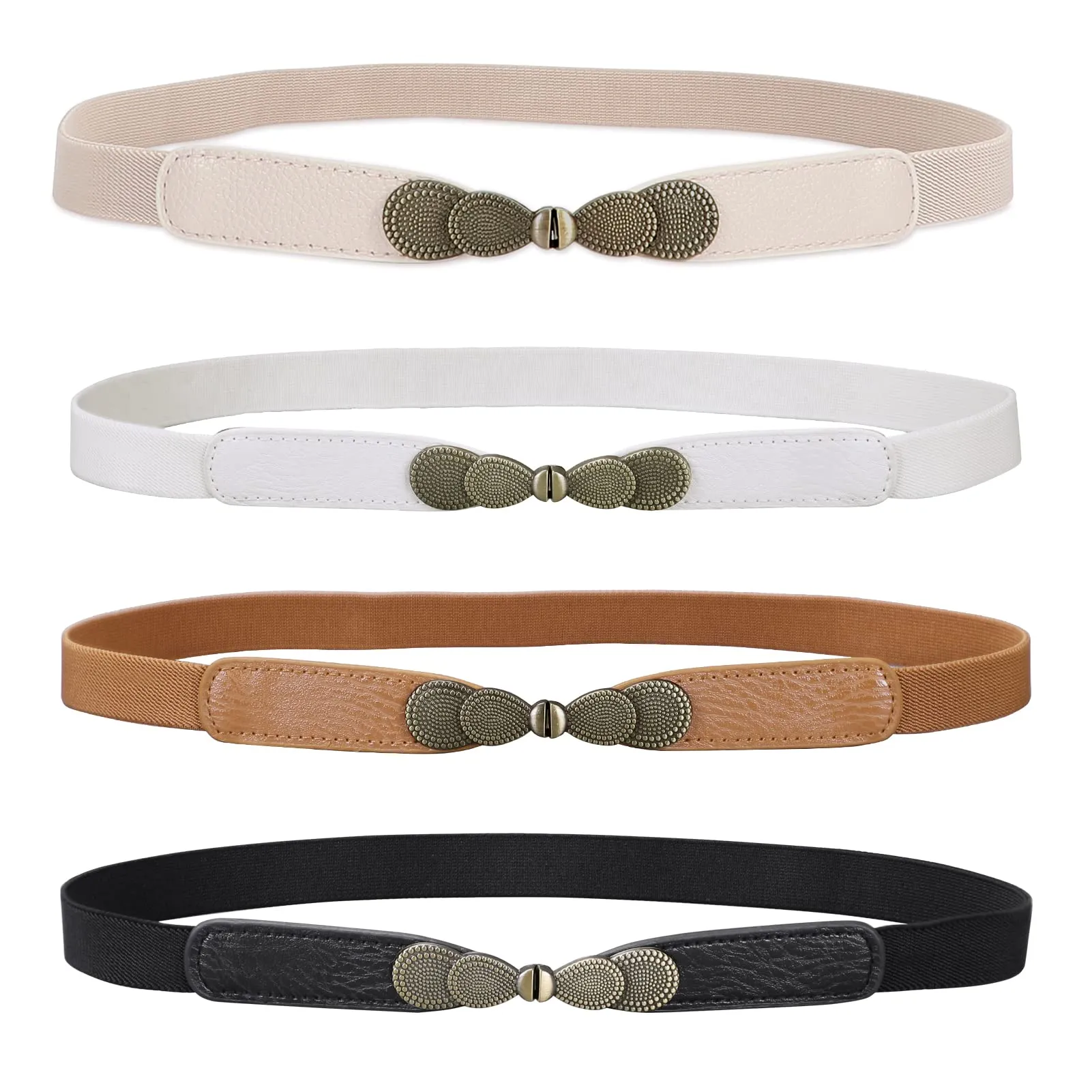 Women Skinny Elastic Stretch Belt for Dresses Retro Ladies Waist Vintage Thin Belt by JASGOOD