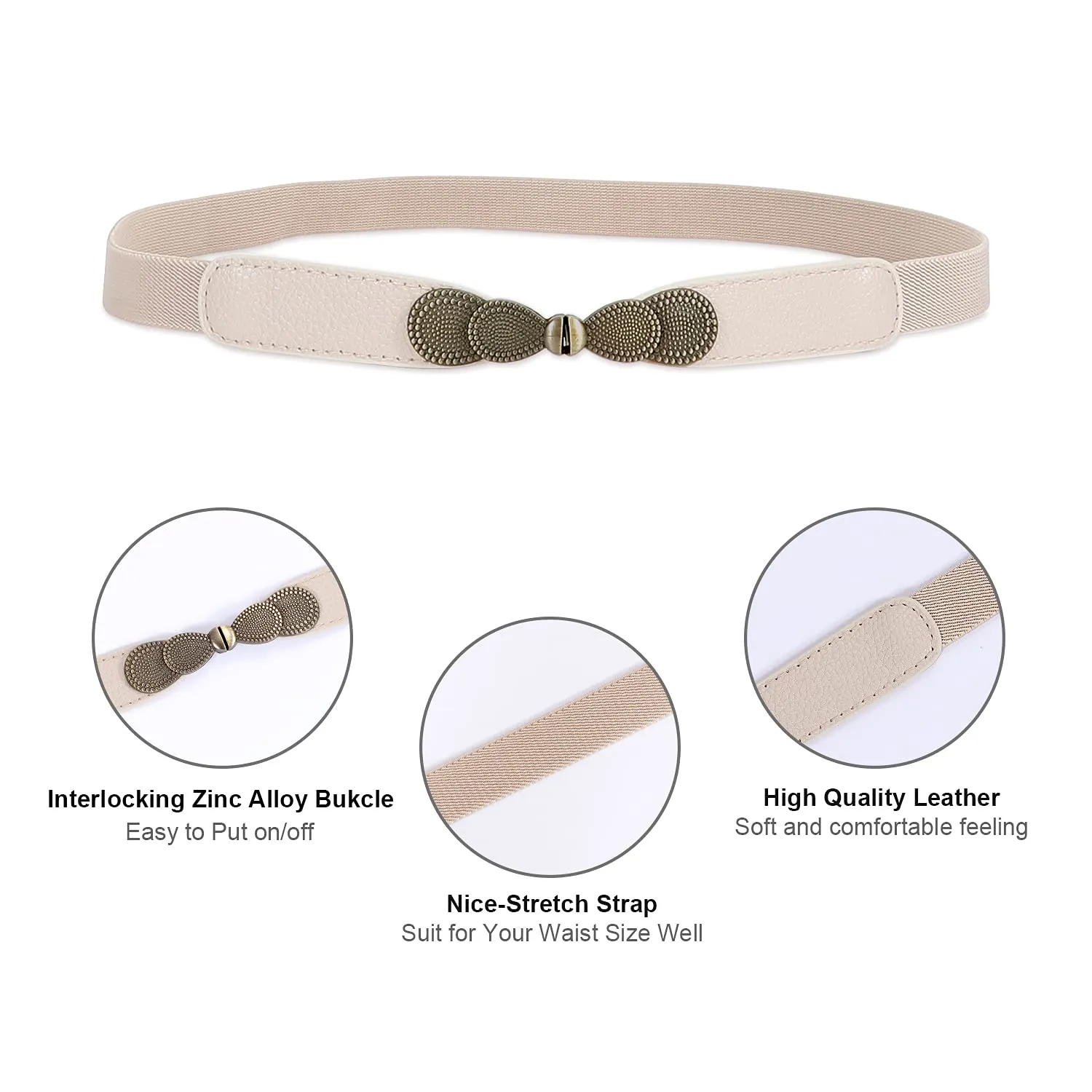 Women Skinny Elastic Stretch Belt for Dresses Retro Ladies Waist Vintage Thin Belt by JASGOOD