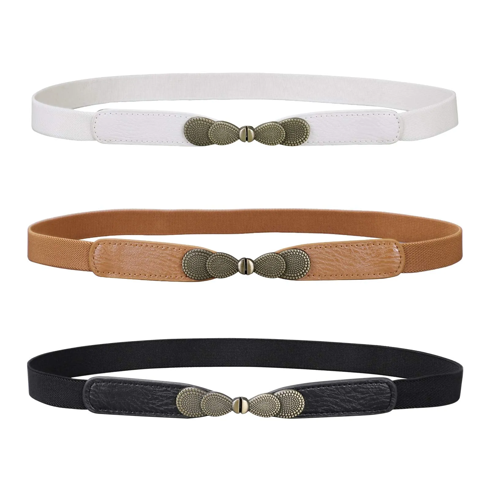 Women Skinny Elastic Stretch Belt for Dresses Retro Ladies Waist Vintage Thin Belt by JASGOOD
