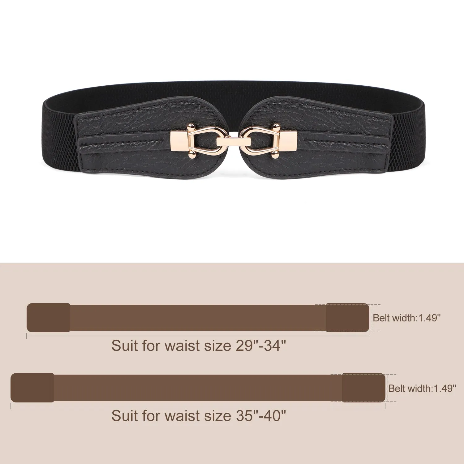 Women Stretchy Wide Waist Belt For Dress Ladies Elastic Retro Cinch Belt by JASGOOD