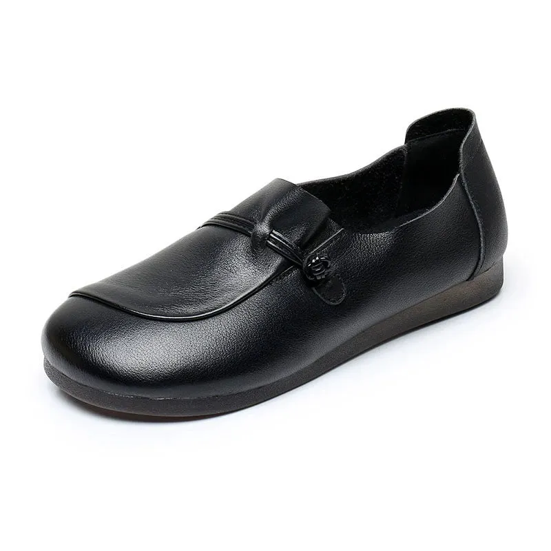 Women Vintage Comfortable Cowhide Soft Sole Daily Wear Flats