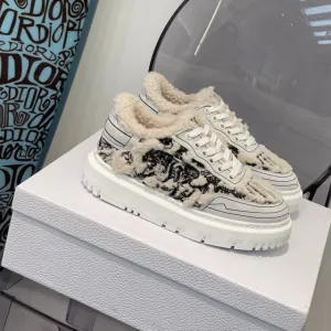 Women  Wool Warm Embroidery Print Casual Flats