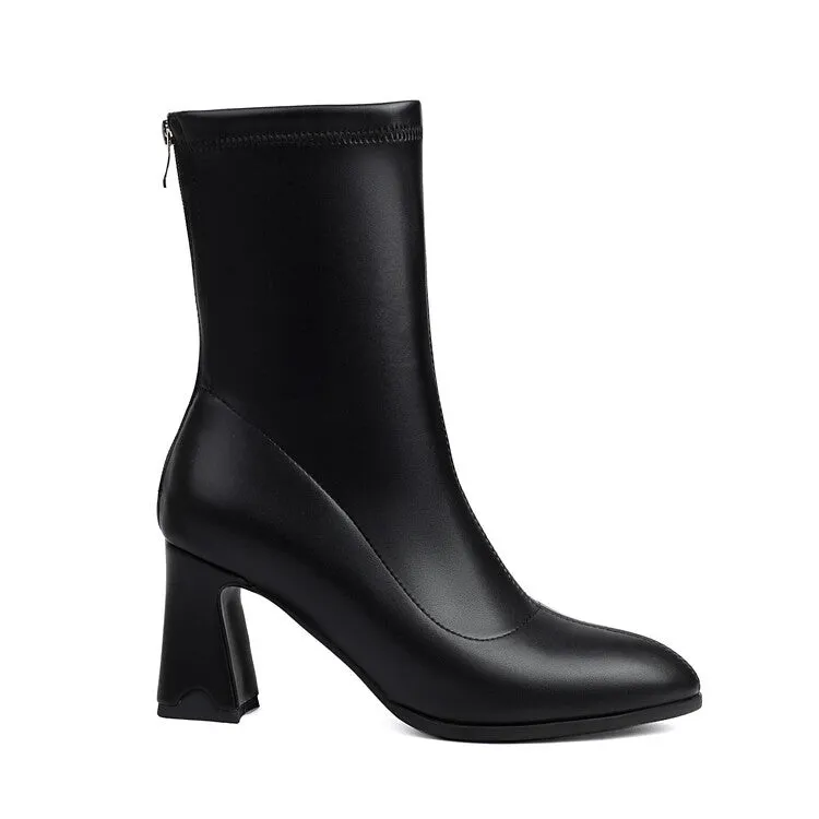 Women's Bling Pointed Toe Square Heel Ankle Boots
