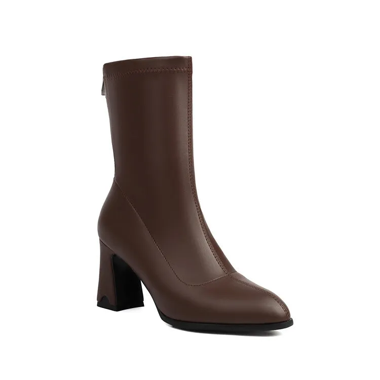 Women's Bling Pointed Toe Square Heel Ankle Boots