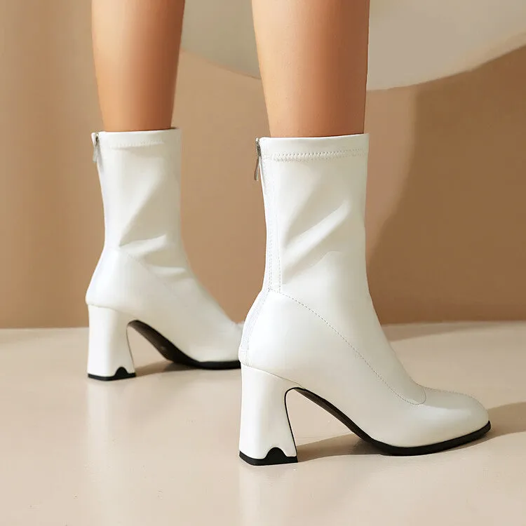 Women's Bling Pointed Toe Square Heel Ankle Boots