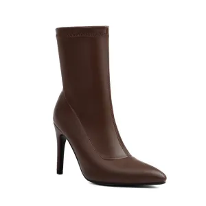 Women's Bling Pointed Toe Thin Heel Short Boots