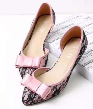 Women's Bowtie Pointed Toe Flats