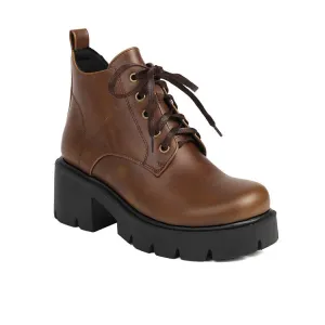 Women's Lace-Up Block Heel Platform Ankle Boots
