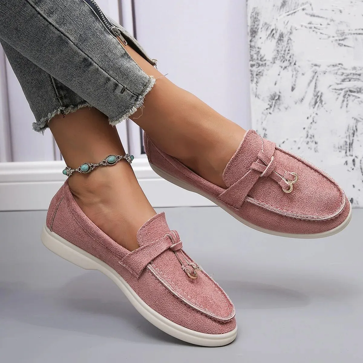 Women's Leather Loafers Elegant Design