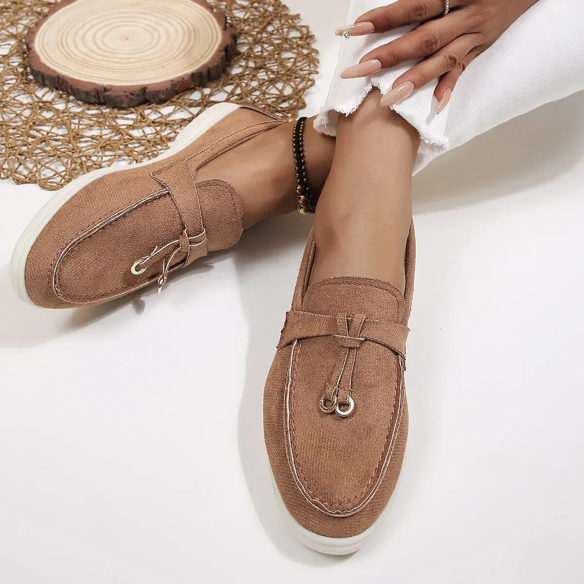 Women's Leather Loafers Elegant Design