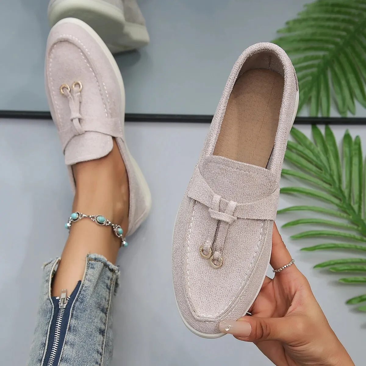 Women's Leather Loafers Elegant Design