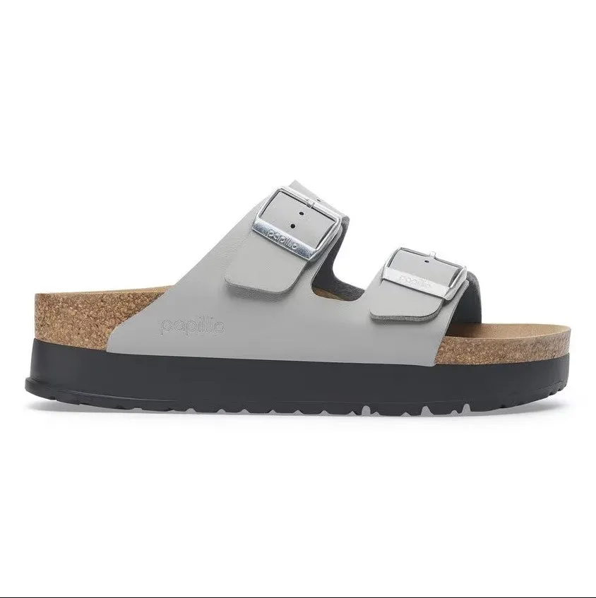 Women's Papillio Arizona Flex Platform Birko-Flor 1028439 Color: Stone Coin