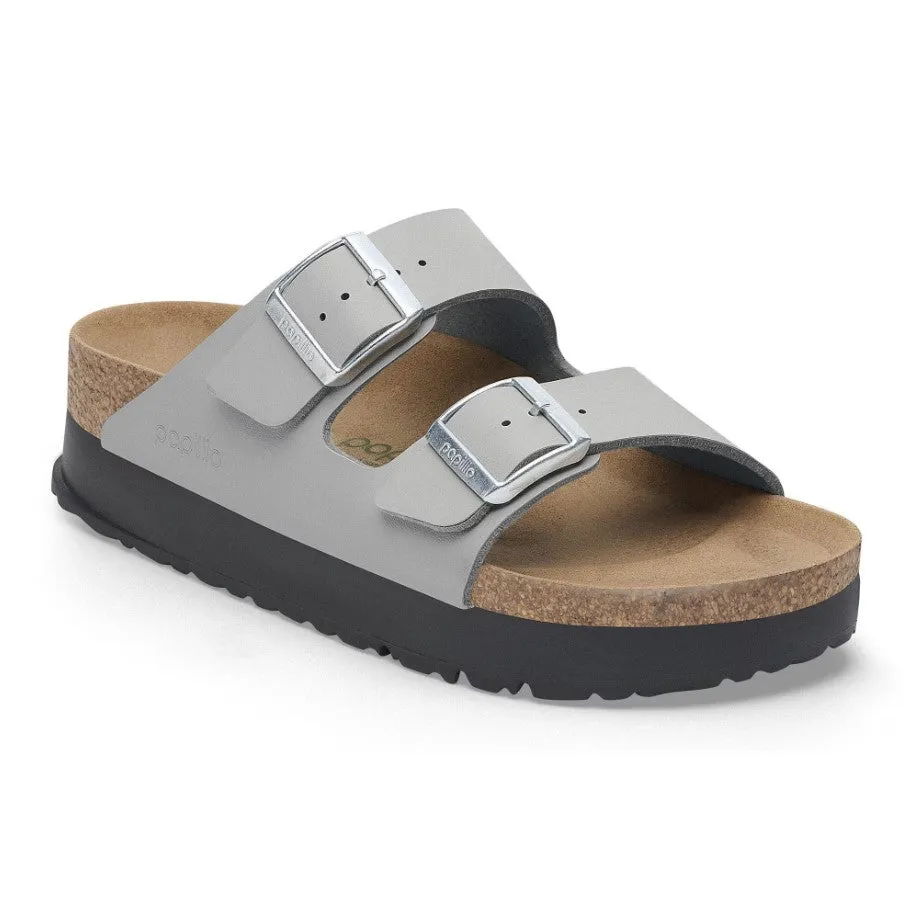 Women's Papillio Arizona Flex Platform Birko-Flor 1028439 Color: Stone Coin