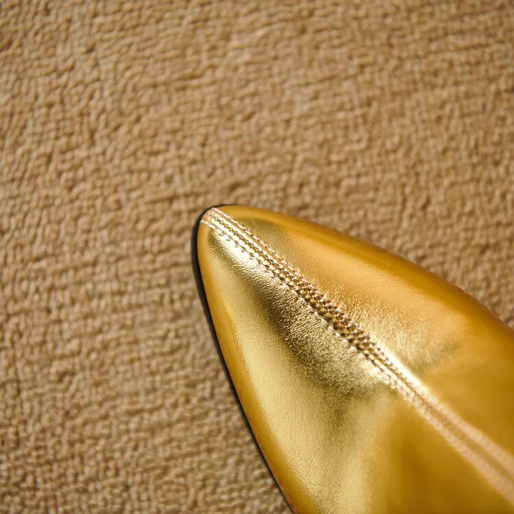 Women's Patent Leather Pointed Toe Ankle Boots