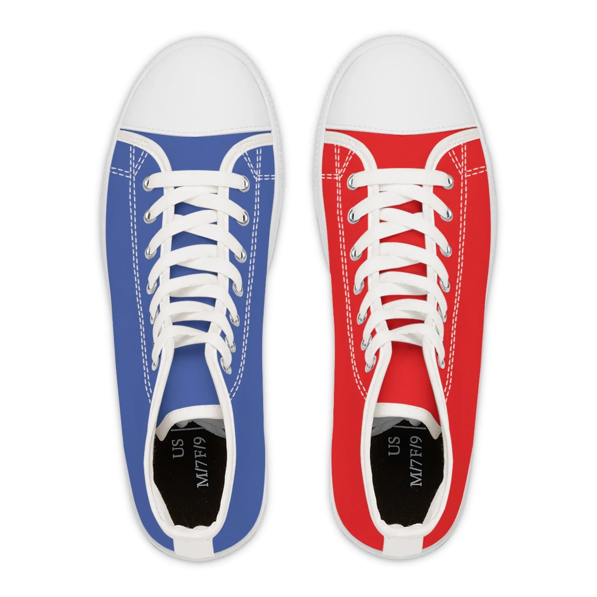 Women's Red & Blue Mismatched High Top Sneakers