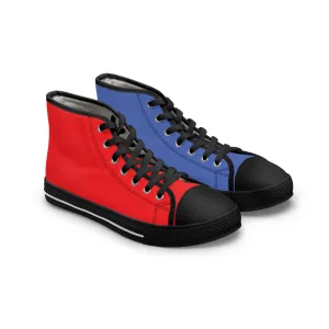 Women's Red & Blue Mismatched High Top Sneakers