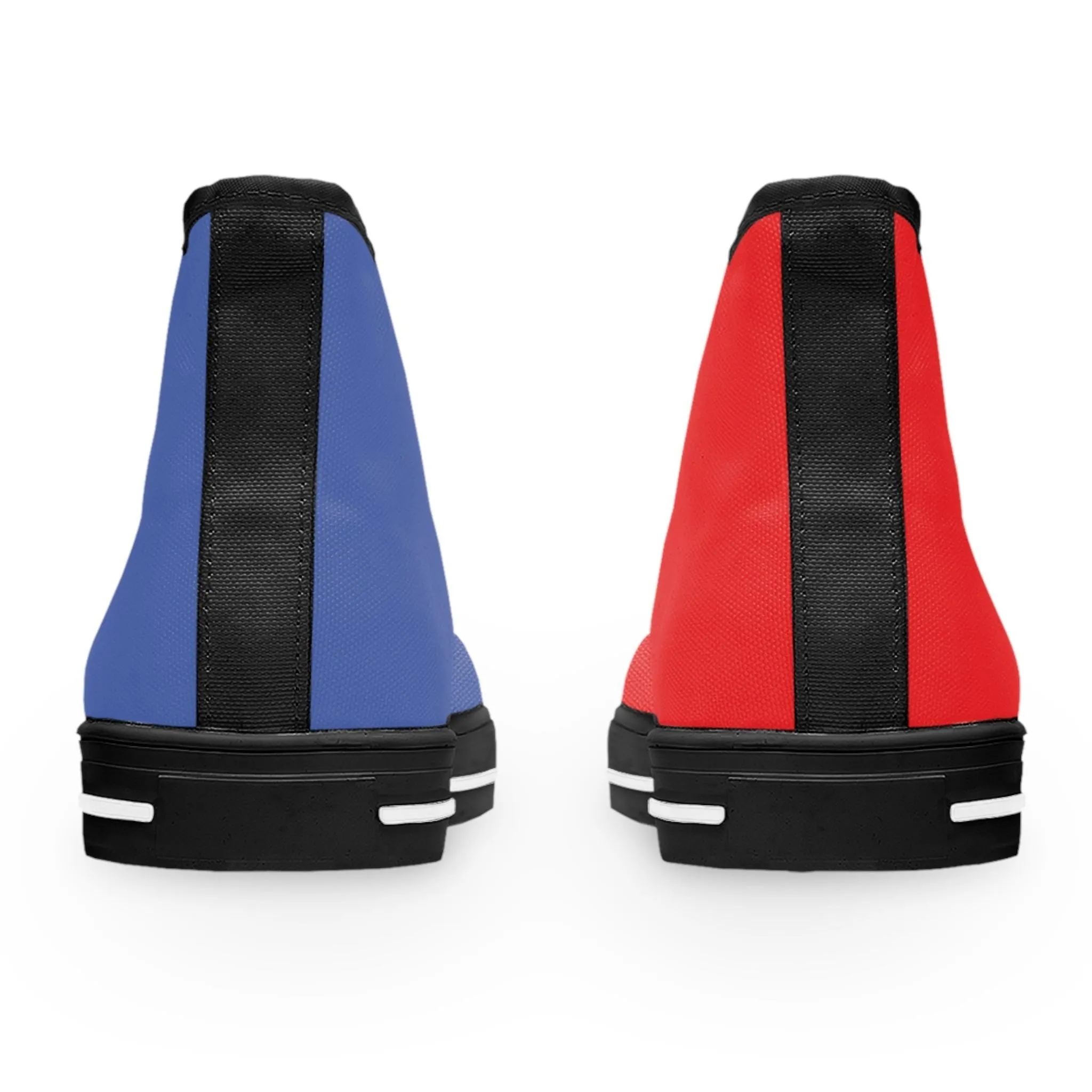 Women's Red & Blue Mismatched High Top Sneakers